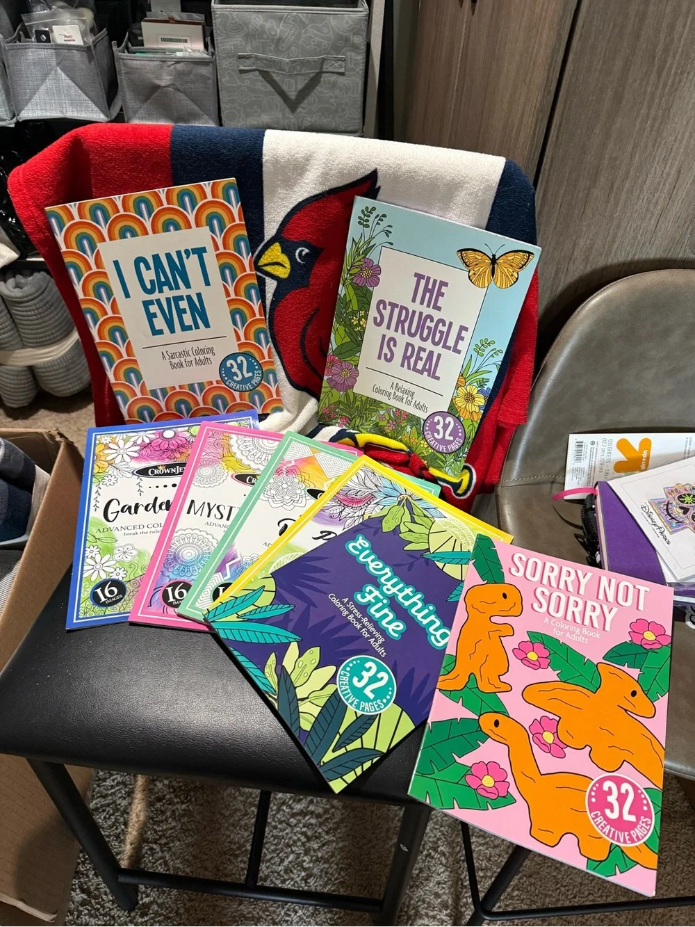 Coloring Book Bundle - Assorted Bright Covers (Red, Blue, Pink, Green, Yellow)